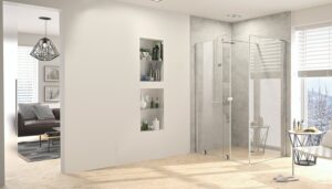 Alterna PureDay 110 - 120 cm walk-in skyvedør  høyre_Del 2 av 2. Med speildører