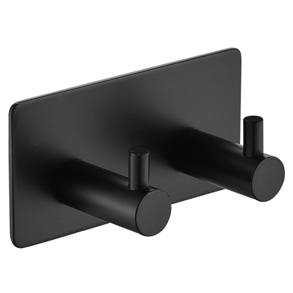 1904-dobbel-knagg-firkantet-90-x-45-mm-sort-selvklebende_1434946 1904 dobbel knagg firkantet 90 x 45 mm sort, selvklebende - Image 1