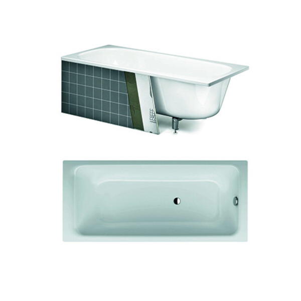BADEKAR-3410-FINNMURING-UBEN-1600X700_6030253_Badekar_For-innbyggingpanel BADEKAR 3411 F/INNMURING U/BEN M/OVERLØP, 1700X700