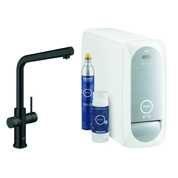 Blue-Home-Duo-kjokkenbatteri-L-tut-start-velvet-black_4224787_Armatur_Kjokkenkran Blue Home Duo kjøkkenbatteri L-tut start, velvet black
