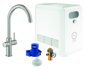 Blue Mono prof kjøkkenbatteri C-tut, u/CO2/filter/adapter, supersteel