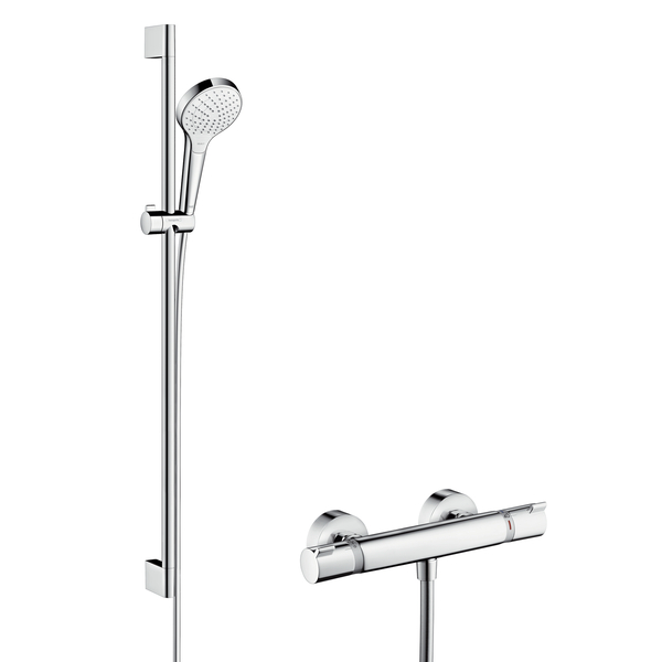 Croma-Select-S-dusjpakke-Vario-termostat-mdusjstang-90-cm-hvitkrom_4245178 Croma Select S dusjpakke Vario termostat, m/dusjstang 90 cm, hvit/krom - Image 1