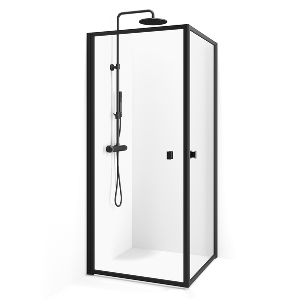 Empire-rett-dor-980-usprosser-sort-profilklart-glass_6291663-6291672 Empire rett dør 980 u/sprosser, sort profil/klart glass - Image 1