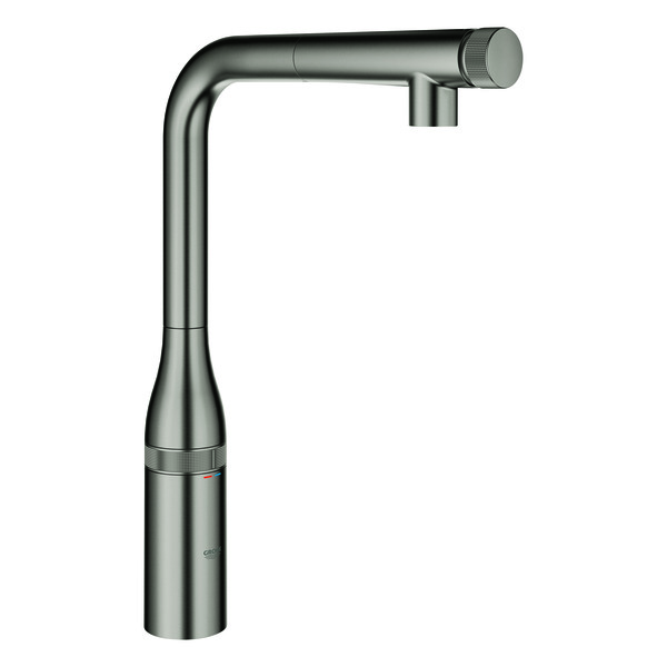 Essence-SmartC-kjokkenbatteri-L-tut-borstet-hard-grafitt_4222419_Armatur_Kjokkenkran Essence SmartC kjøkkenbatteri L-tut, børstet hard grafitt
