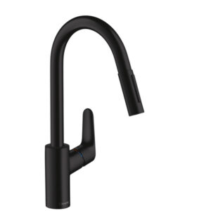 Focus M41 kjøkkenbatteri 240, m/uttrekkbar dusj 2jet, matt sort