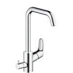 Focus M41 kjøkkenbatteri 260, m/høy svingbar tut m/avstengning, krom