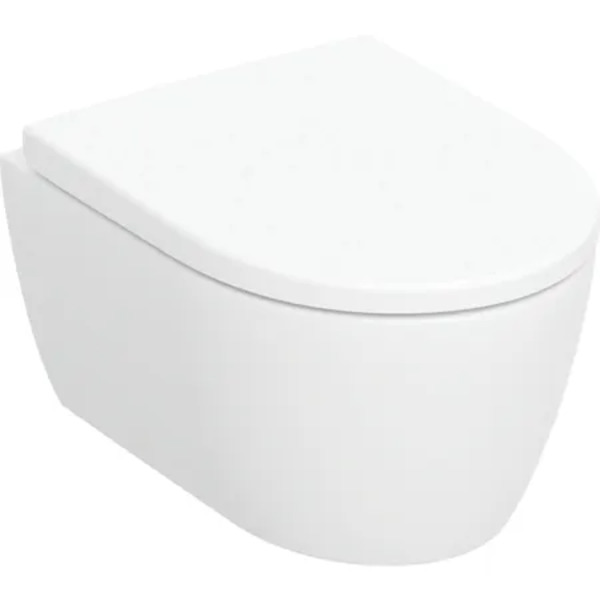 Geberit-iCon-veggskal-kompakt-msete-rimfree-hvit-D49cm_6123207 Geberit iCon veggskål kompakt m/sete, rimfree hvit (D=49cm) - Image 1