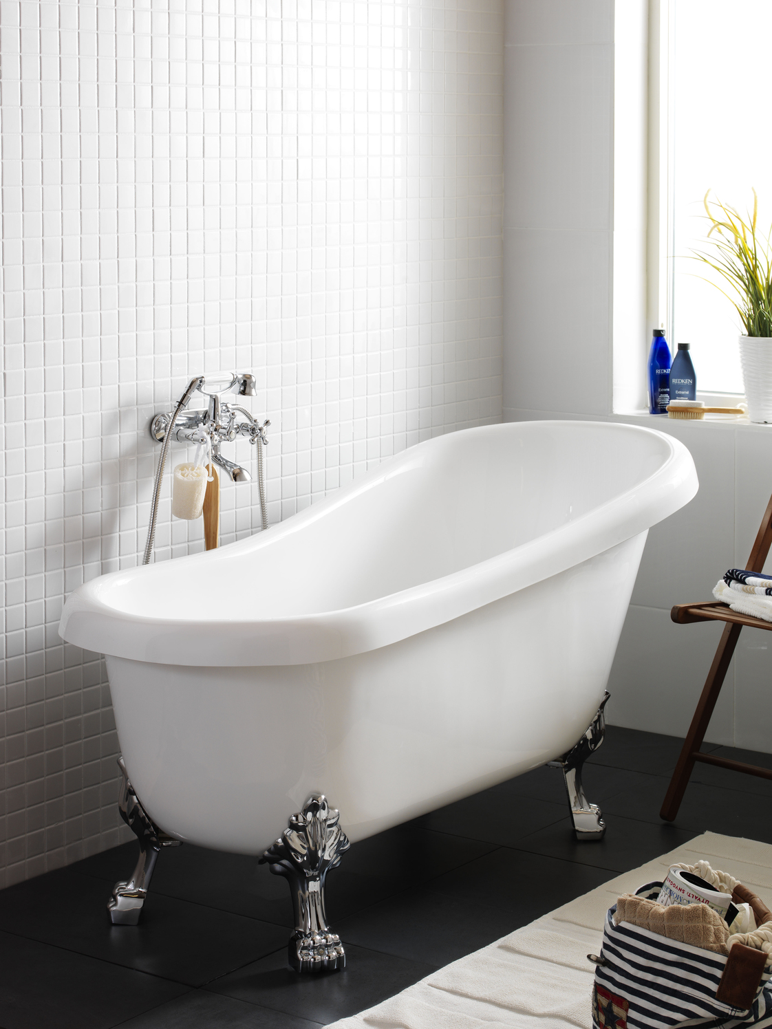 Hafa-Mayfair-badekar-1530-mm-hvit-med-krom-lovefotter_1453288_Badekar_For-innbyggingpanel Hafa Mayfair badekar 1530 mm, hvit med krom løveføtter