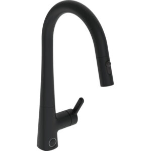 Inspera Comfort+ kjøkkenbatteri 3031F-33, m/uttrekk m/avstengning, matt svart
