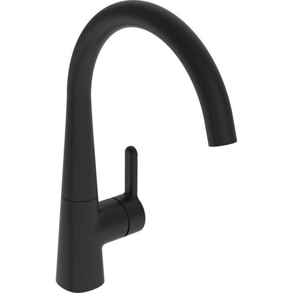Inspera-kjokkenbatteri-3030F-33-msvingbar-tut-matt-svart_1374960_Armatur_Kjokkenkran Inspera kjøkkenbatteri 3035F-33, m/avstengning 3V, matt svart