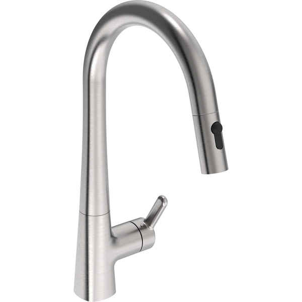 Inspera-kjokkenbatteri-3032F-80-muttrekk-borstet-stal_1373062_Armatur_Kjokkenkran Inspera kjøkkenbatteri 3032F-80, m/uttrekk, børstet stål