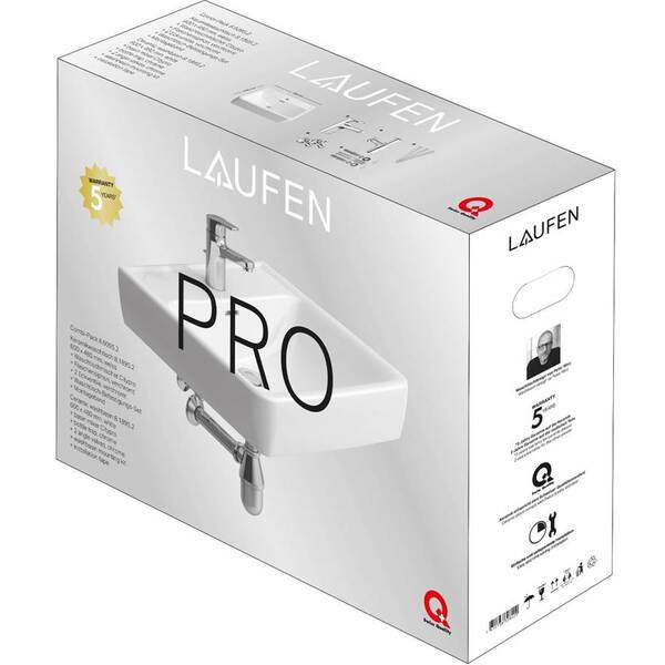 Laufen-Pro-60-servant-marmaturvannlas_6160001 Laufen Pro 60 servant m/armatur/vannlås - Image 1
