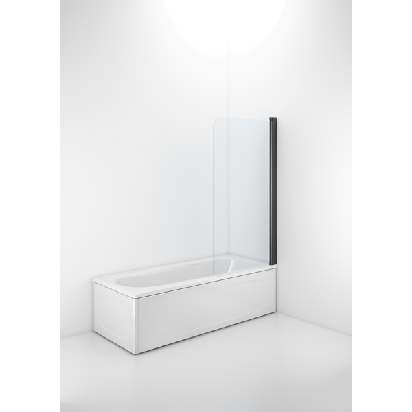 Space-badekarskjerm-800x1400-mm-matt-sortklart-glass_1375016 Space badekarskjerm 800x1400 mm, matt sort/klart glass - Image 1