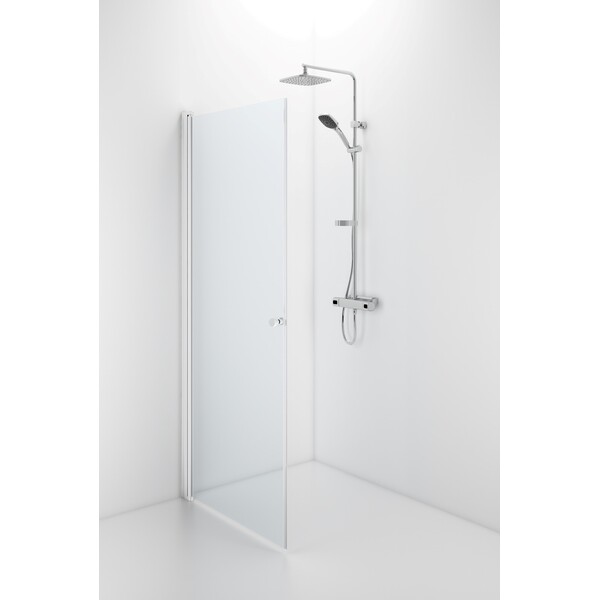 Space-rett-dusjdor-600x2000-mm-hvitklart-glass_1375029 Space rett dusjdør, 800x2000 mm, hvit/klart glass - Image 1