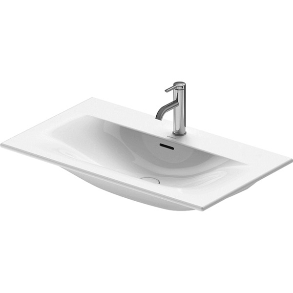 Viu-servant-mkranhull-og-hvit-push-up-bunnventil-830-x-490-mm_6169494 Viu servant m/kranhull og hvit push up bunnventil, 830 x 490 mm - Image 1